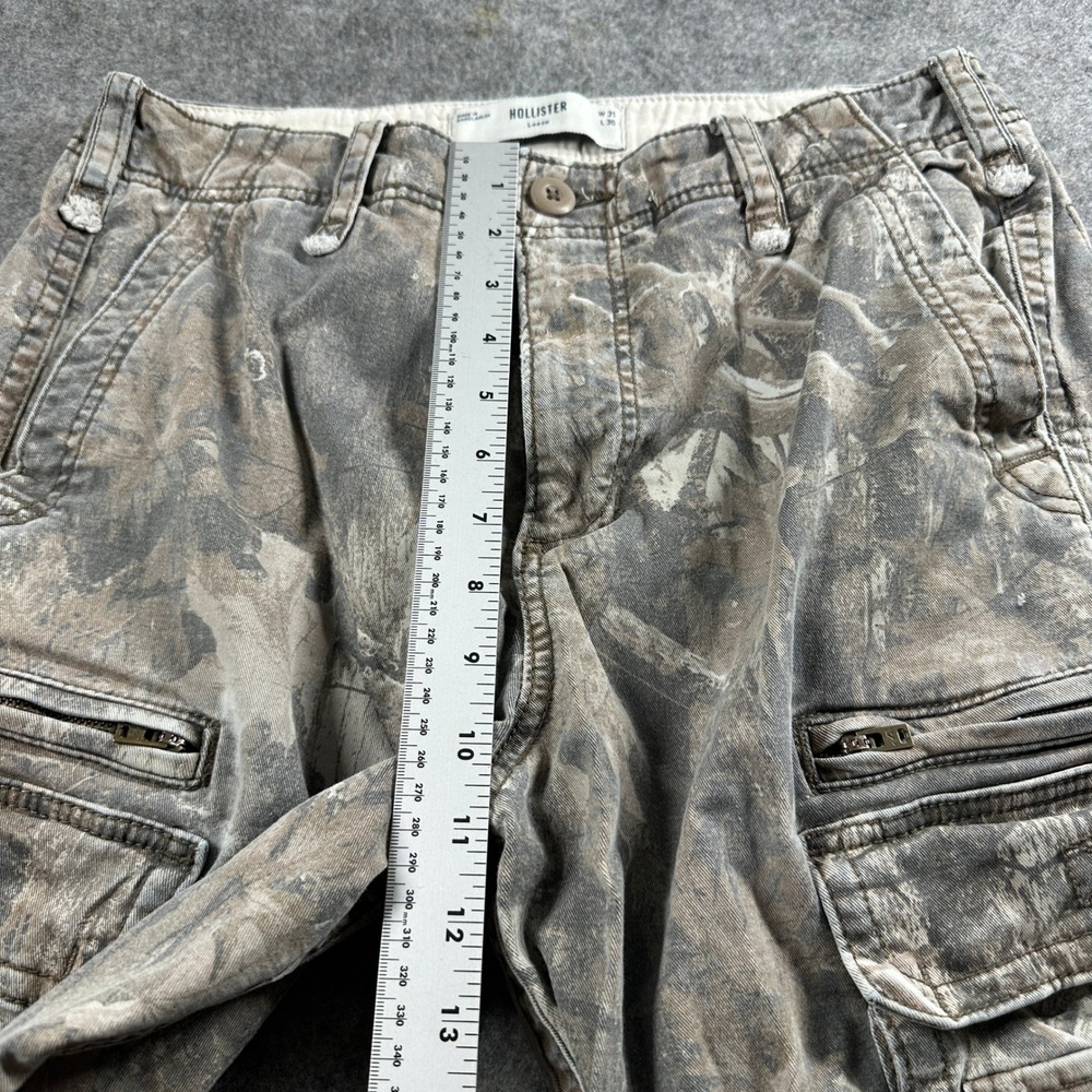 Hollister Cargo Pants Mens 31x26 Camo Mossy Oak Loose Fit Multi Pocket Tactical - Picture 6 of 11